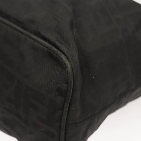FENDI Zucca Canvas Tote Bag Nylon Black Silver Auth - Picture 12 of 14